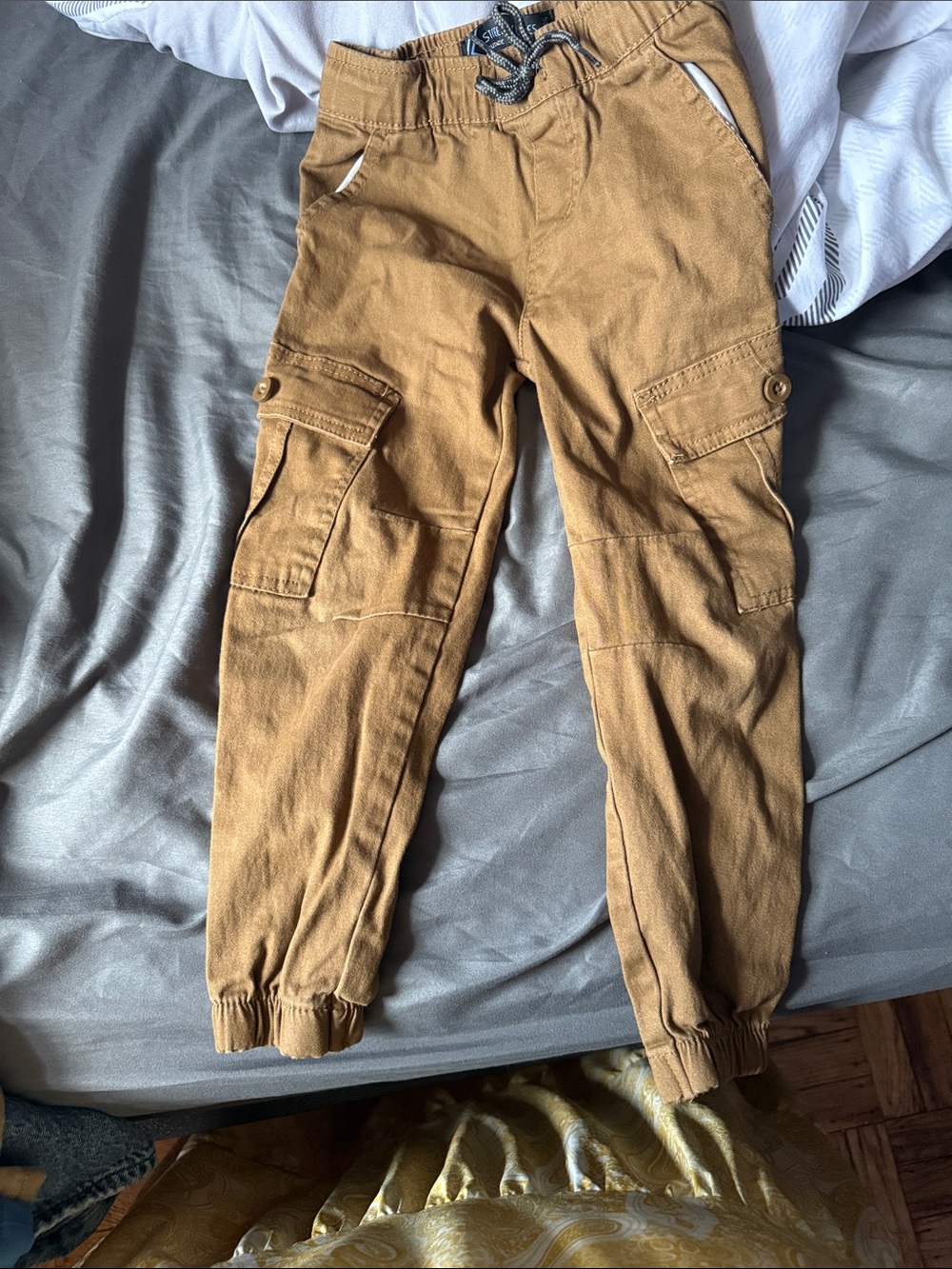 Kids Cargo Jogger Pants in Brown - Casual Comfort